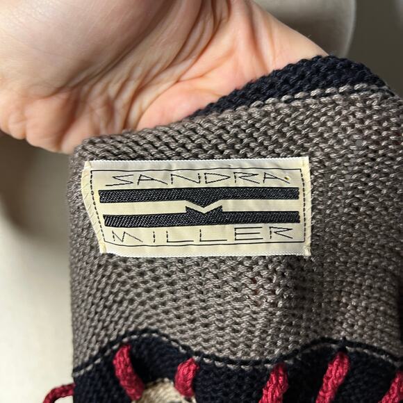 Sandra Miller Sweater Sz Medium Hand Loomed Cardigan Contemporary - Picture 7 of 9